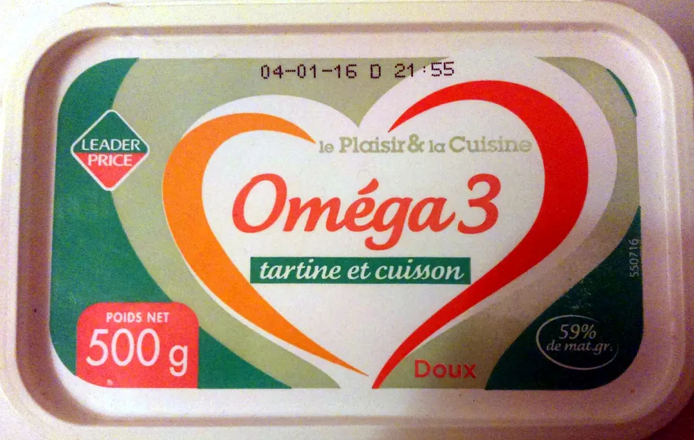 Le Plaisir & la Cuisine - Oméga 3 tartine et cuisson - Doux 59% de mat. gr.