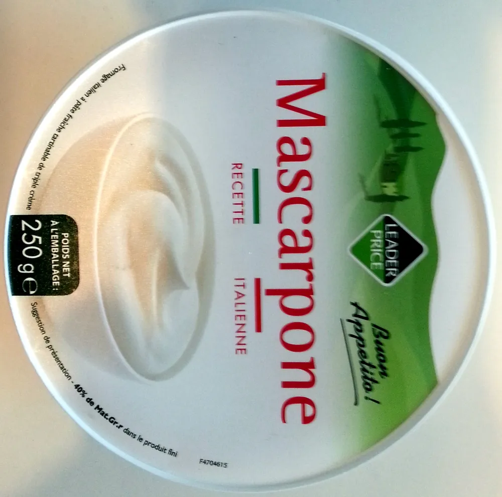 Mascarpone (40% MG) - 250 g - Leader Price
