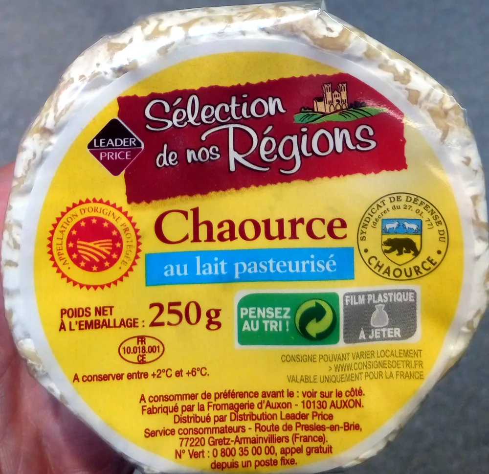Chaource au lait pasteurisé (24% MG)