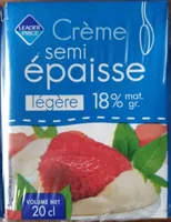 Crème semi-épaisse, légère, 18 % de matière grasse