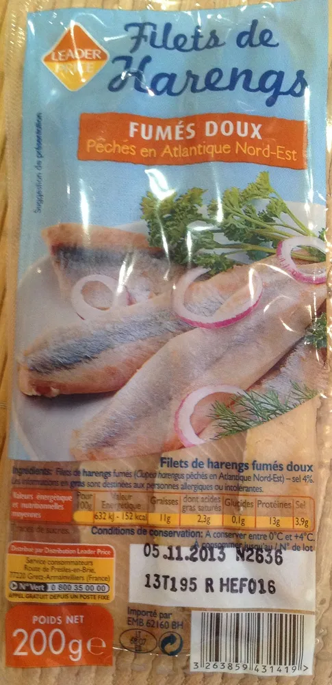 Filets de harengs fumés doux