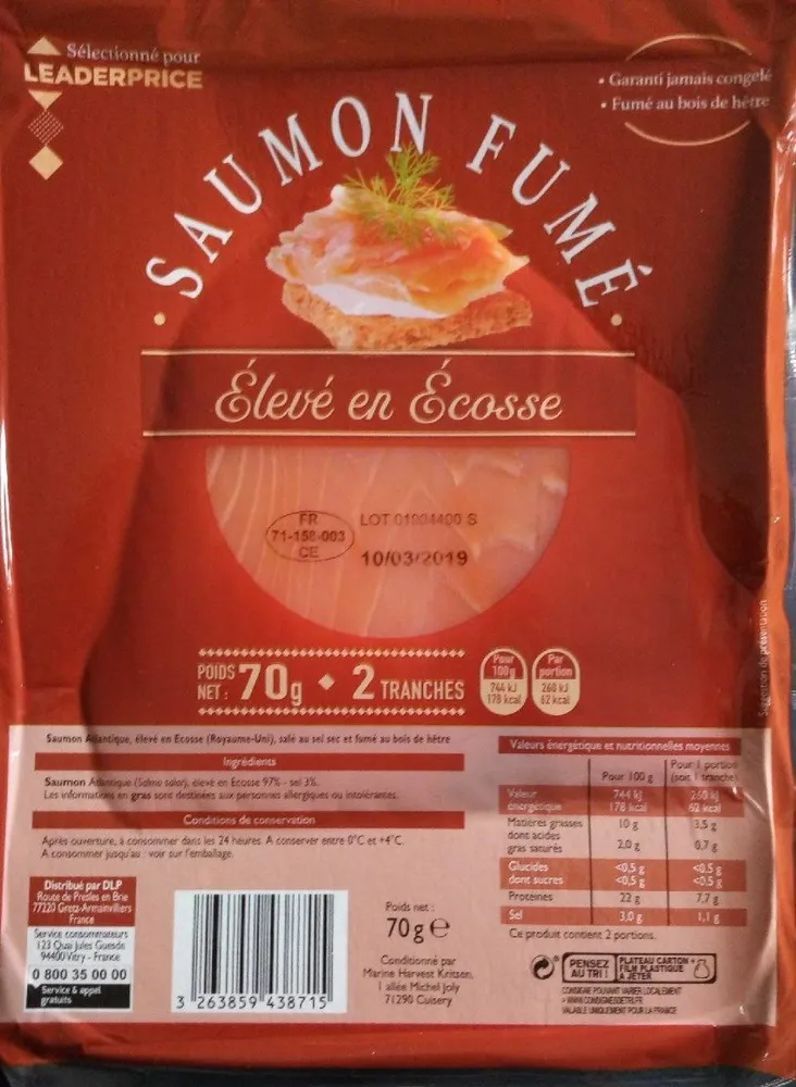 Saumon fumé élevé en Ecosse
