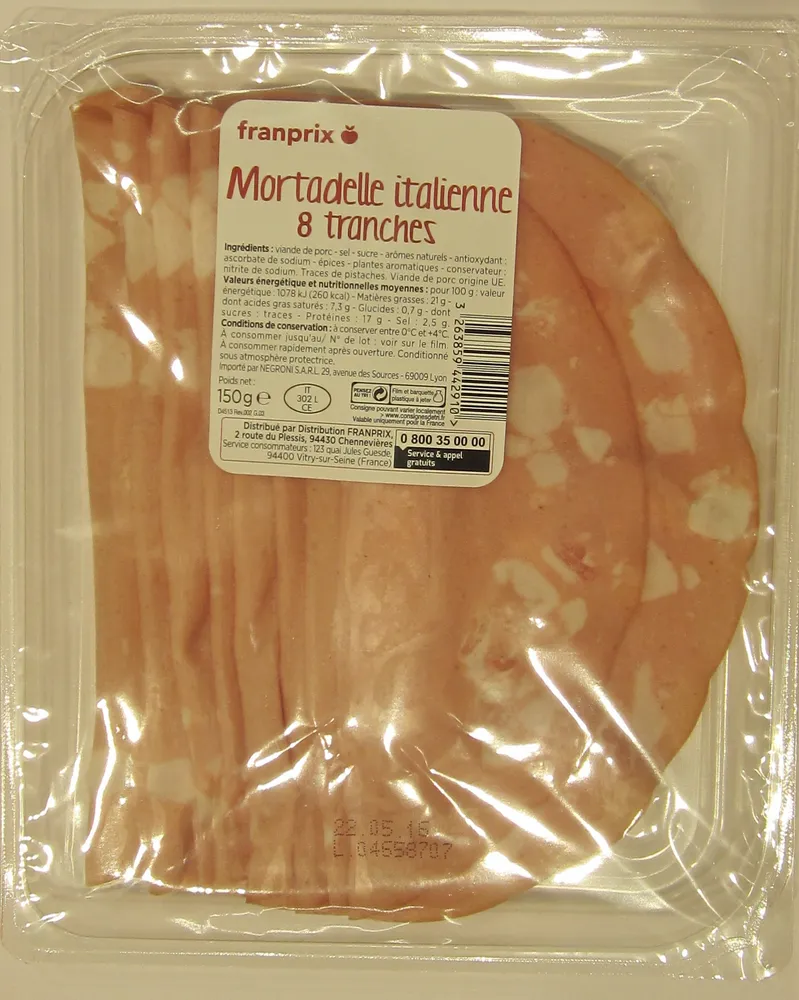 Mortadelle Italienne (8 tranches)