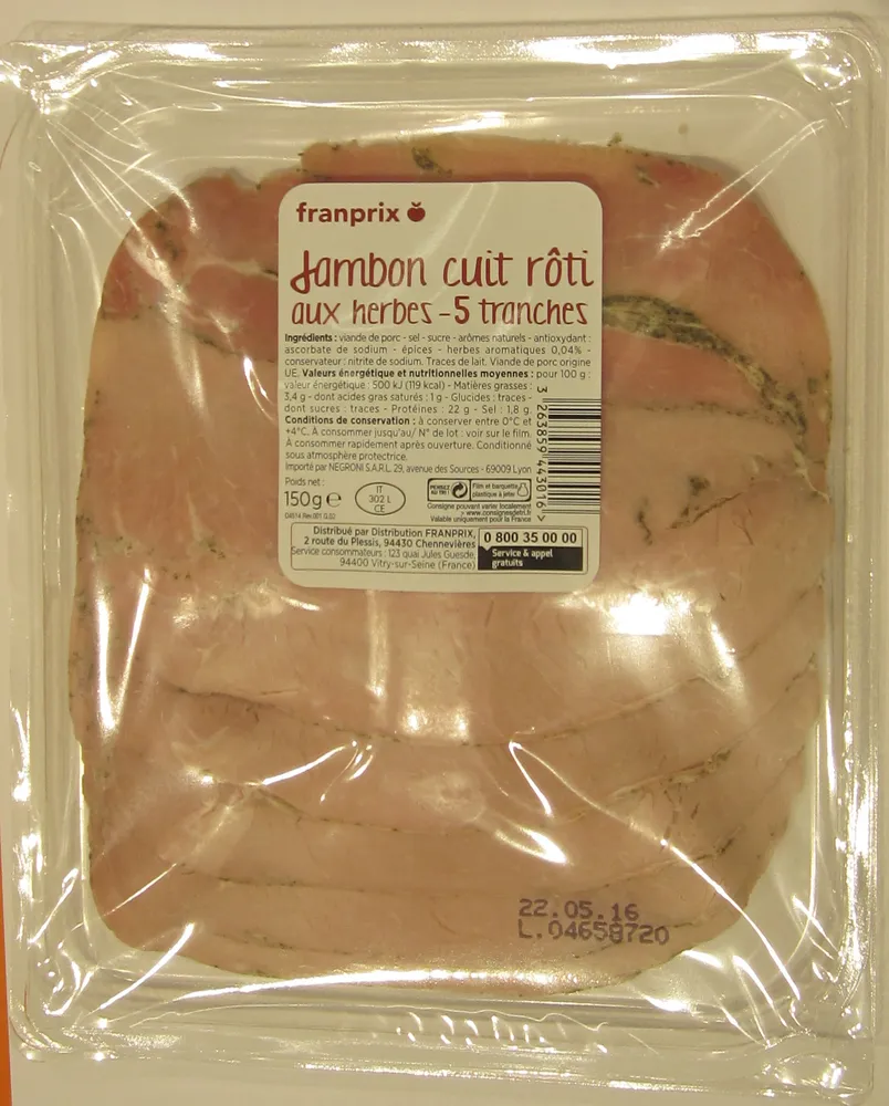 Jambon cuit rôti aux herbes