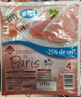 Jambon de Paris -25 % de sel Découenné Dégraissé