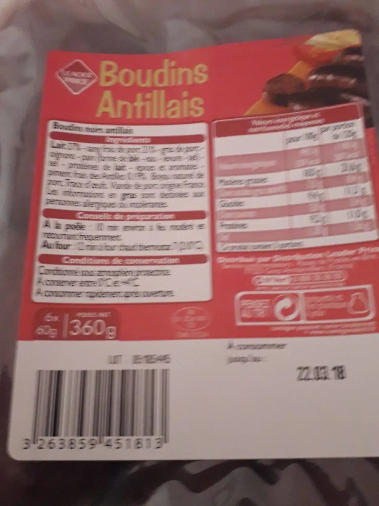 Boudin antillais Leader Price