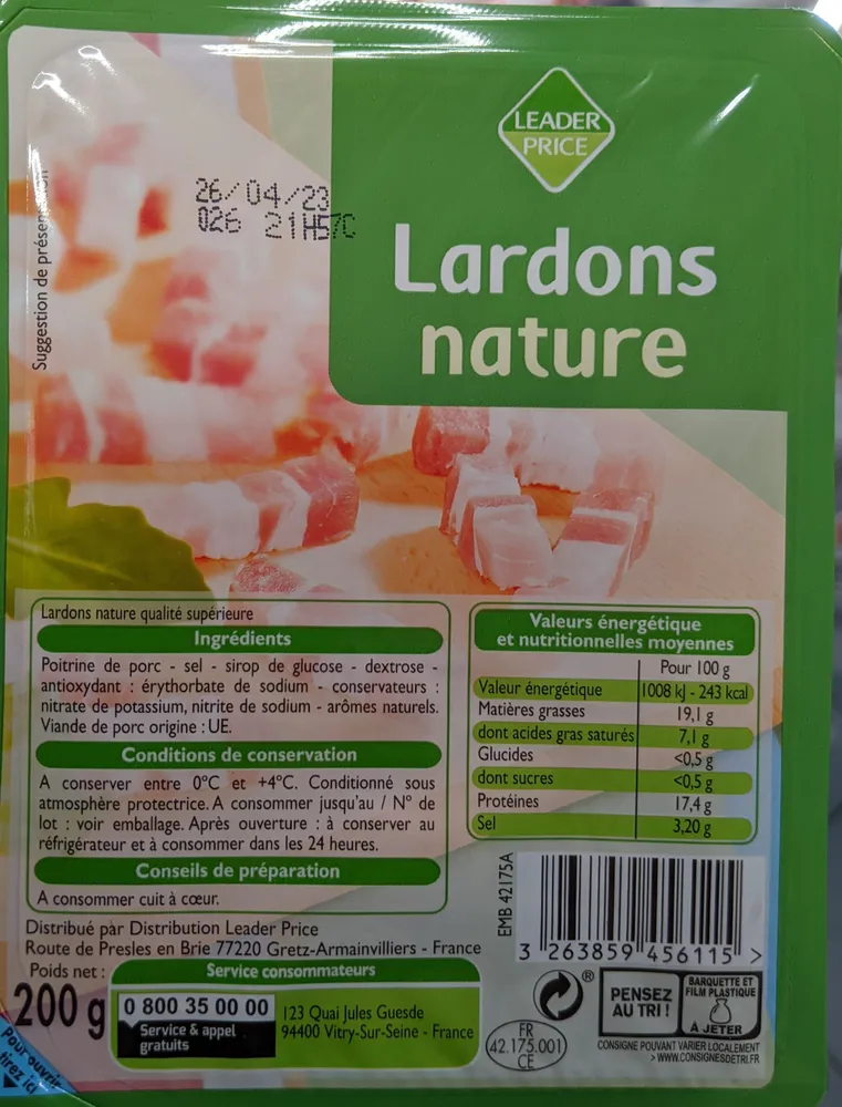 Lardons nature