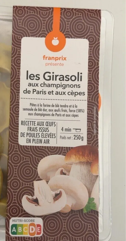 Les Girasoli aux champignons de Paris et aux cèpes