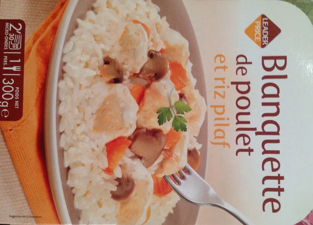Blanquette de poulet et riz pilaf
