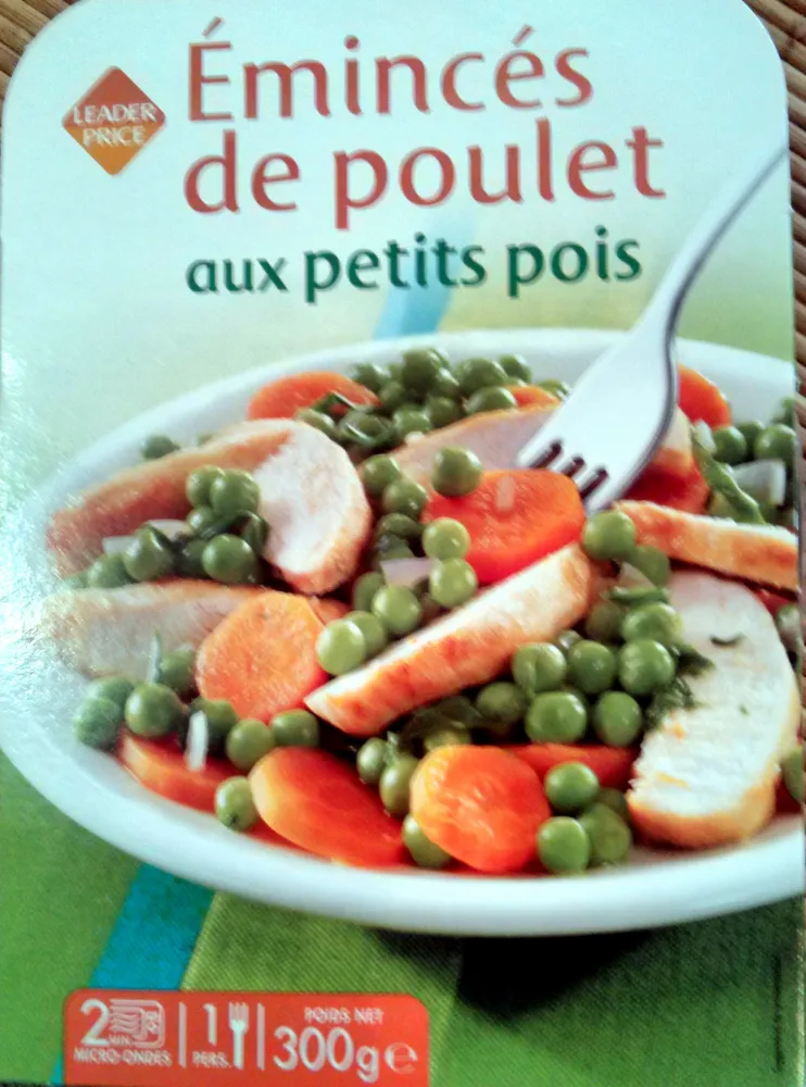 Emincés de poulet aux petits pois