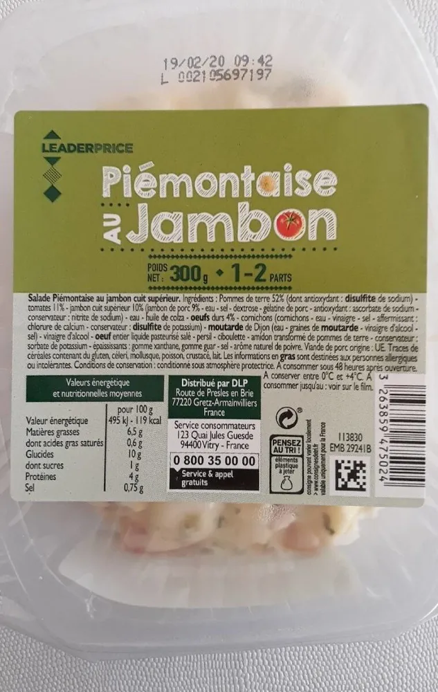 Piémontaise au jambon