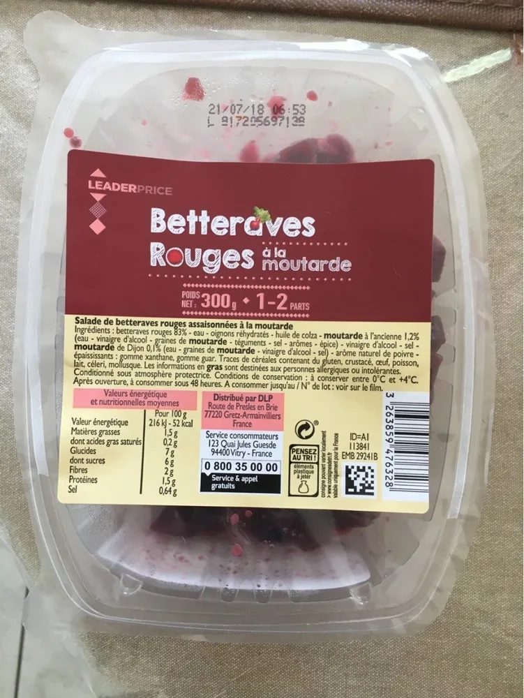Betteraves rouges à la moutarde