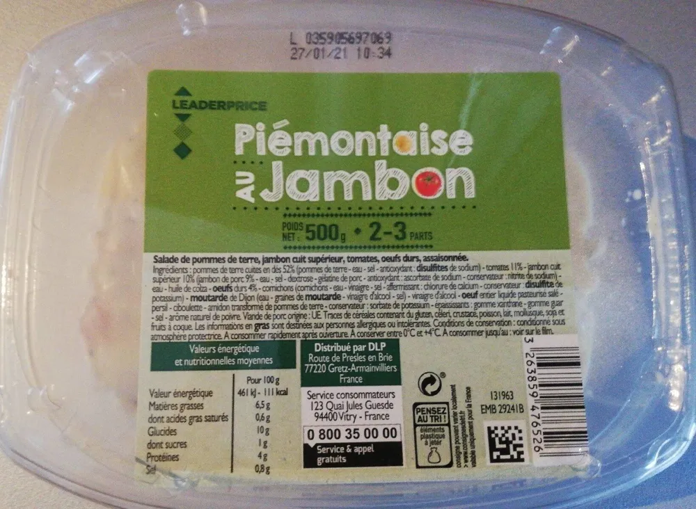 Piémontaise au jambon