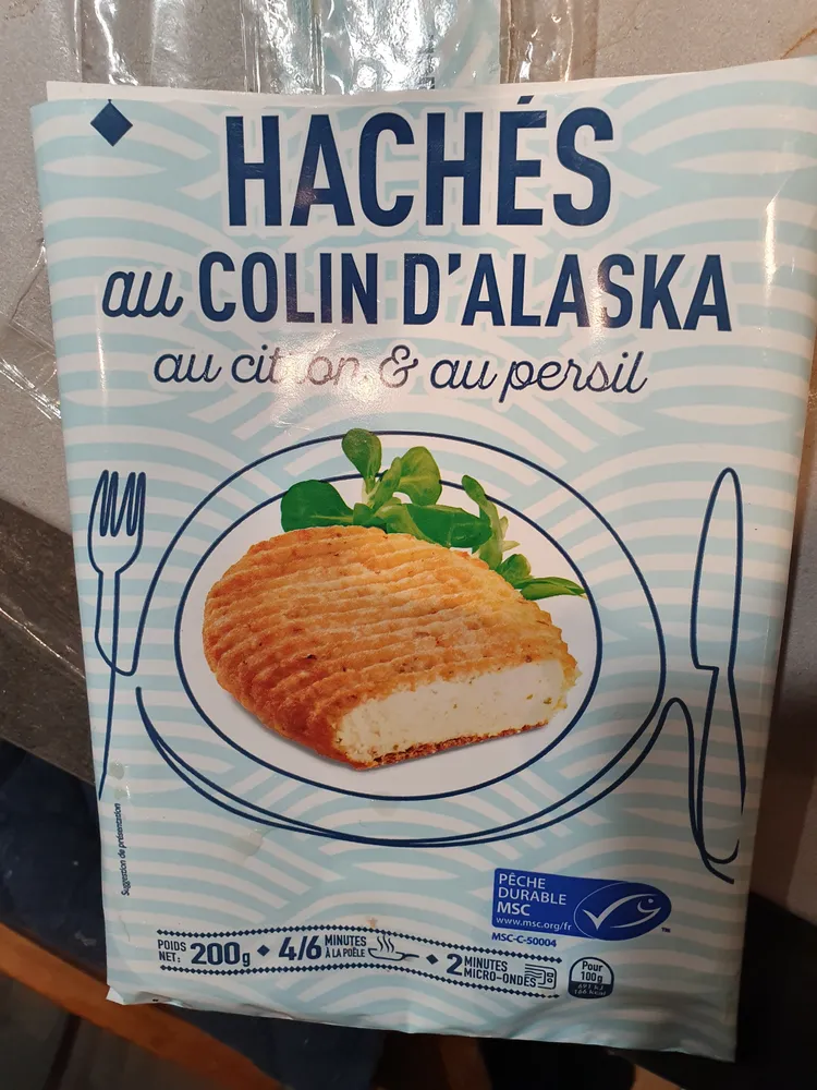 Haché au Colin d'Alaska au citron et au persil