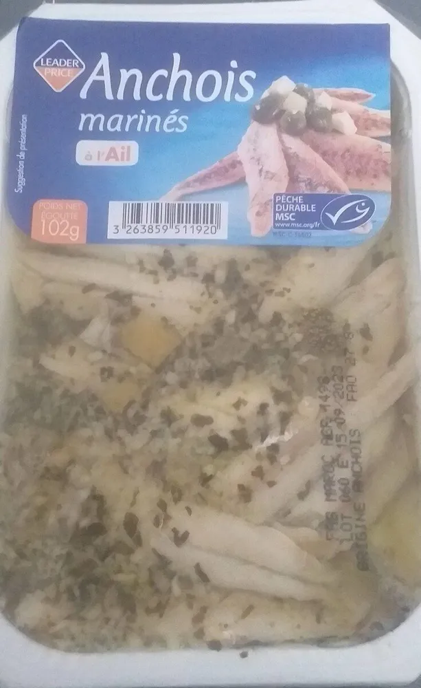 Anchois marinés à l'ail
