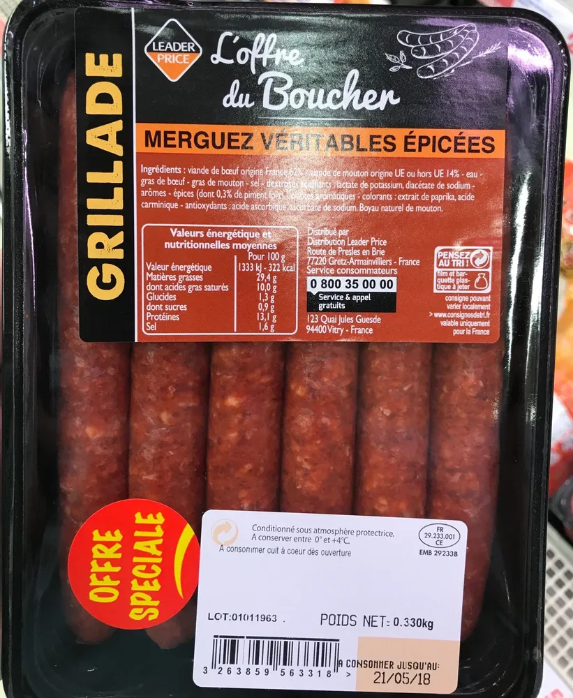 Merguez Véritables Épicées