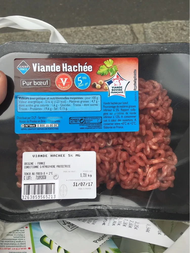 Viande Hachée Bœuf en Vrac 5%