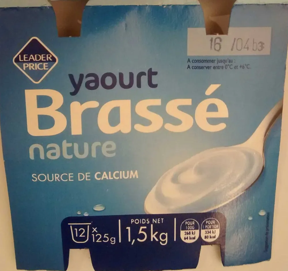 Yaourt Brassé nature (12 pots)