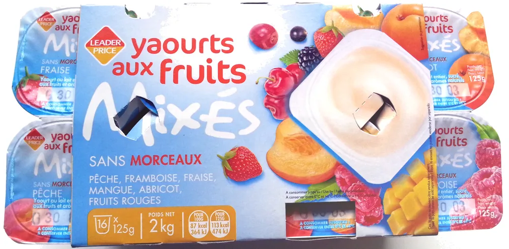 Yaourts aux fruits Mixés - Sans Morceaux