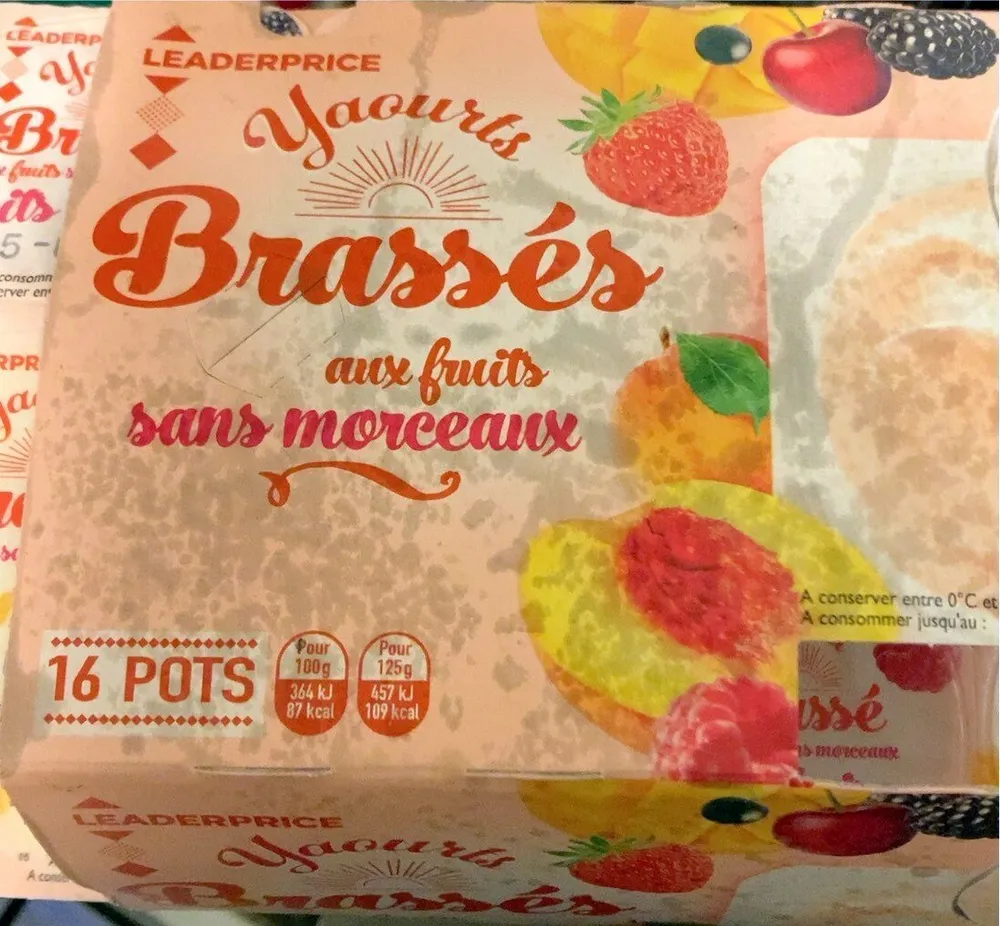 Yaourts brassés aux fruits sans morceaux