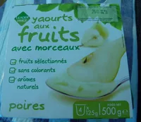 Yaourts aux fruits avec morceaux Poires