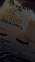 Yaourt au lait entier saveur vanille