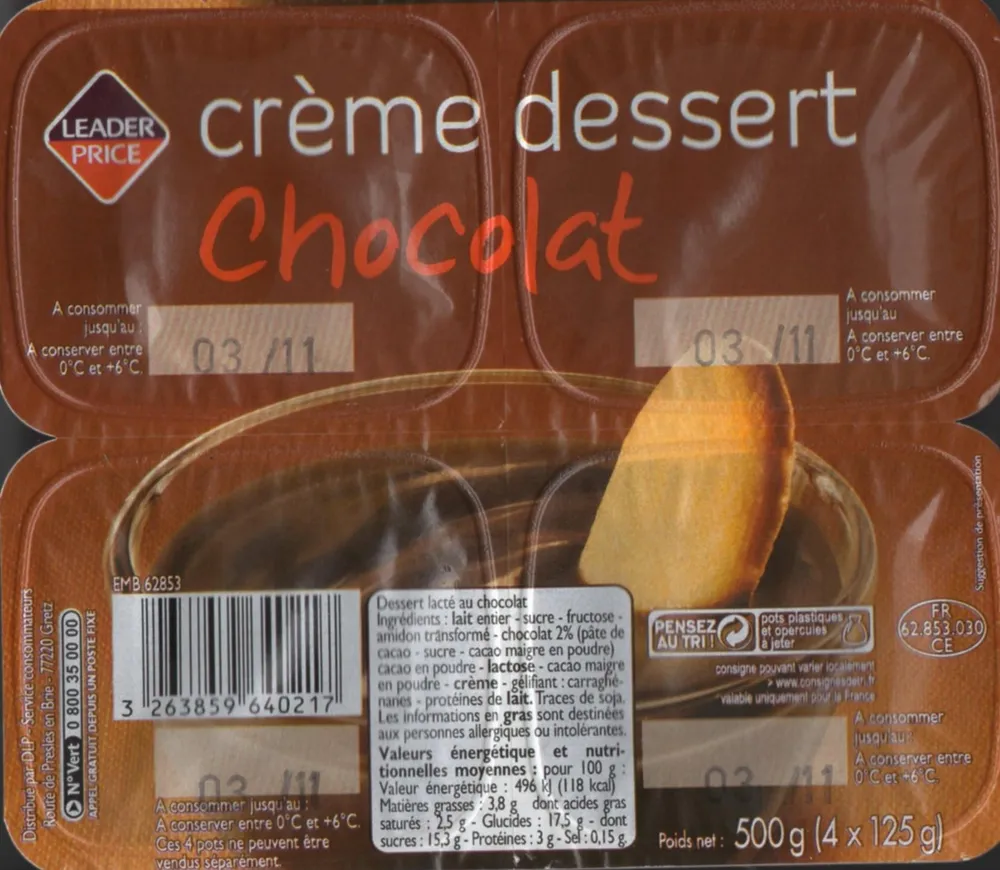 Créme dessert chocolat
