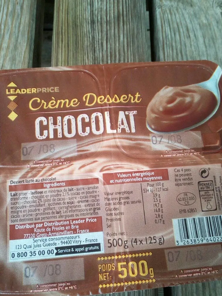 Crème dessert au chocolat