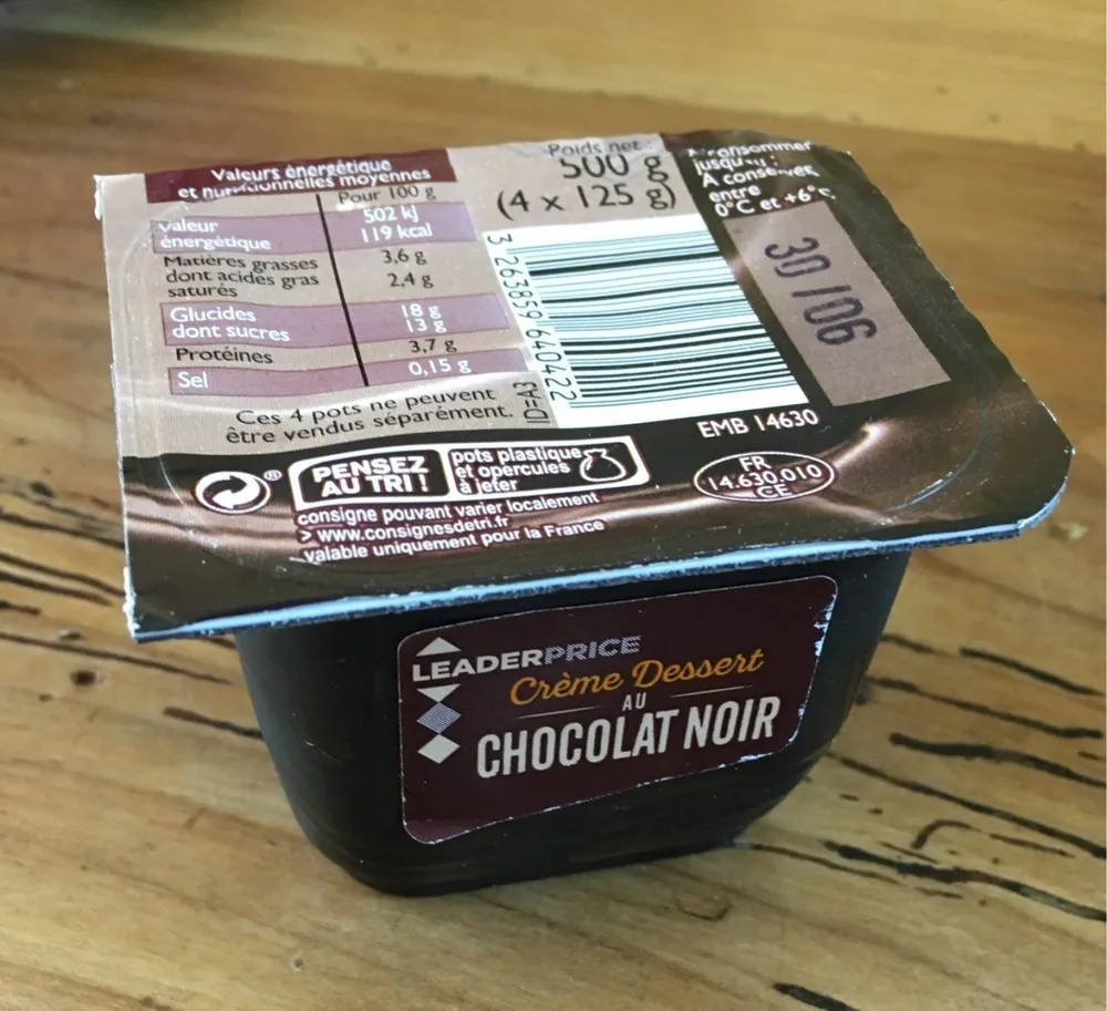 Creme dessert chocolat noir