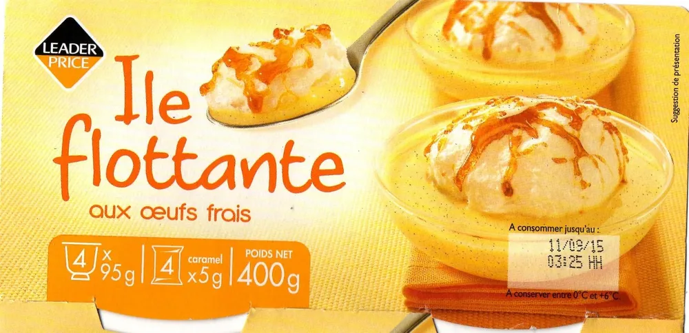 Ile flottante aux oeufs frais