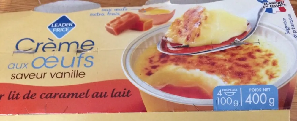 Crème aux Œufs Saveur Vanille sur lit de caramel