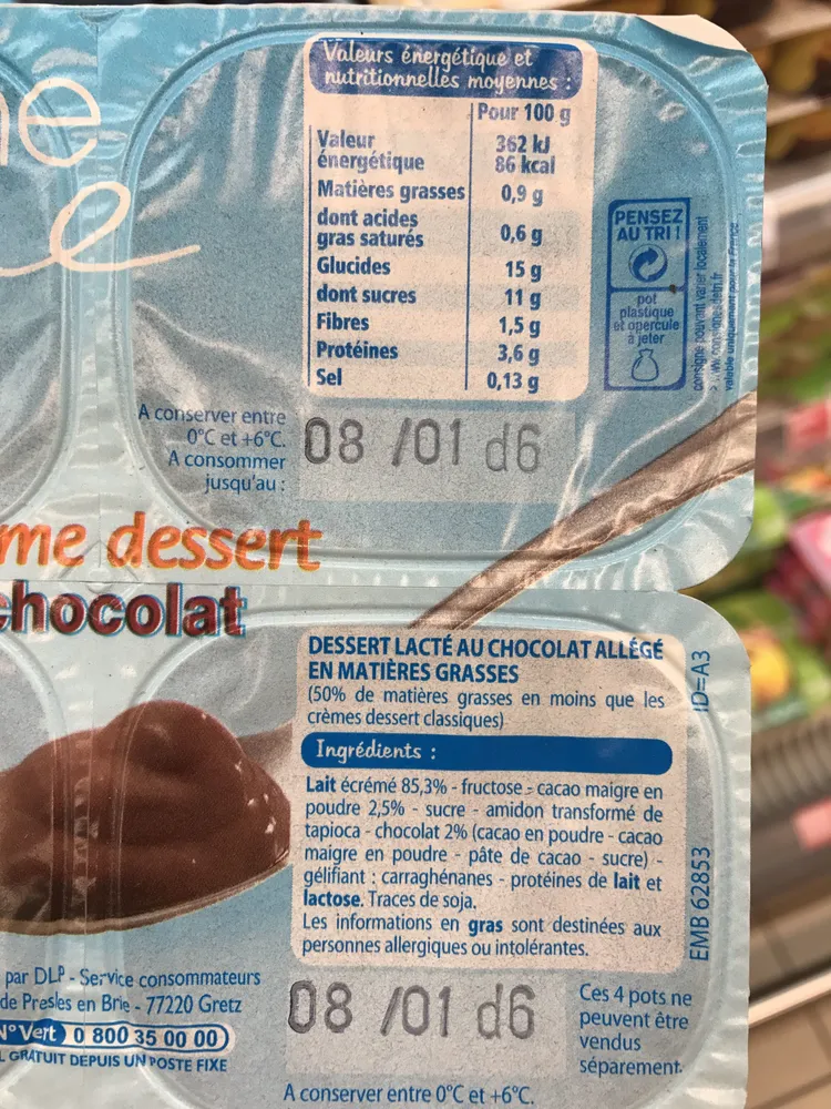 Creme dessert chocolat