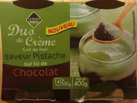 Duo de Crème saveur pistache chocolat