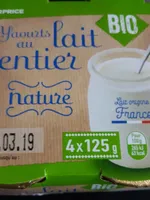 Yaourts au lait entier nature