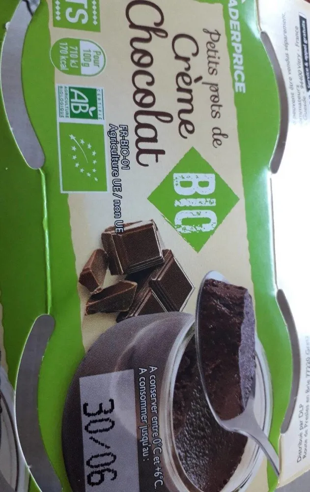 Petits pots de crème chocolat