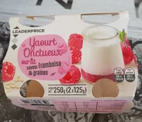 Yaourt onctueux sur lit saveurs framboises et graines
