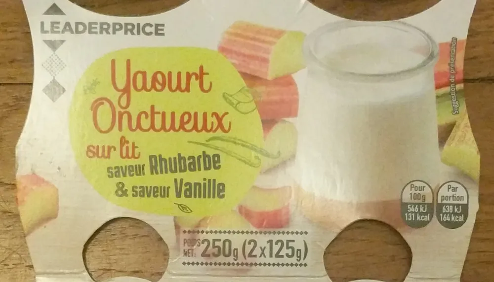Yahourt onctueux sur lit saveur rhubarbe vanille