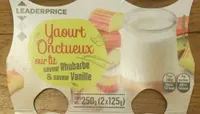 Yahourt onctueux sur lit saveur rhubarbe vanille