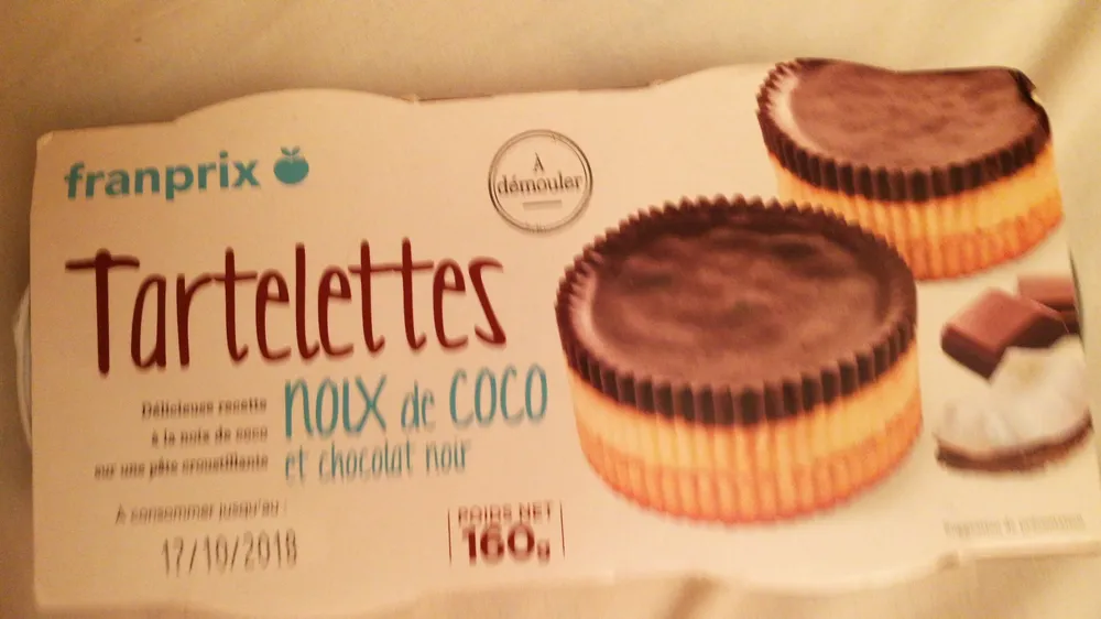 2 tartelettes noix de coco et chocolat noir