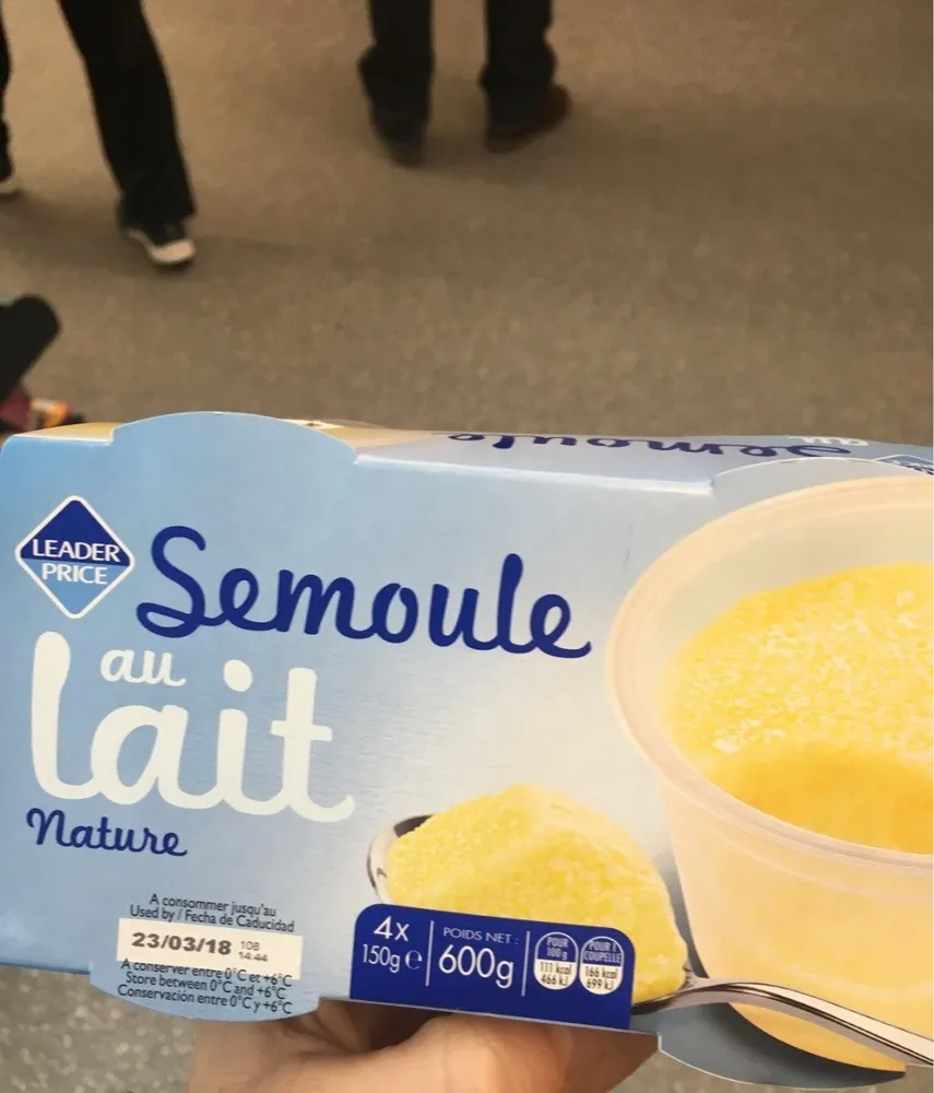 Semoule au lait, nature
