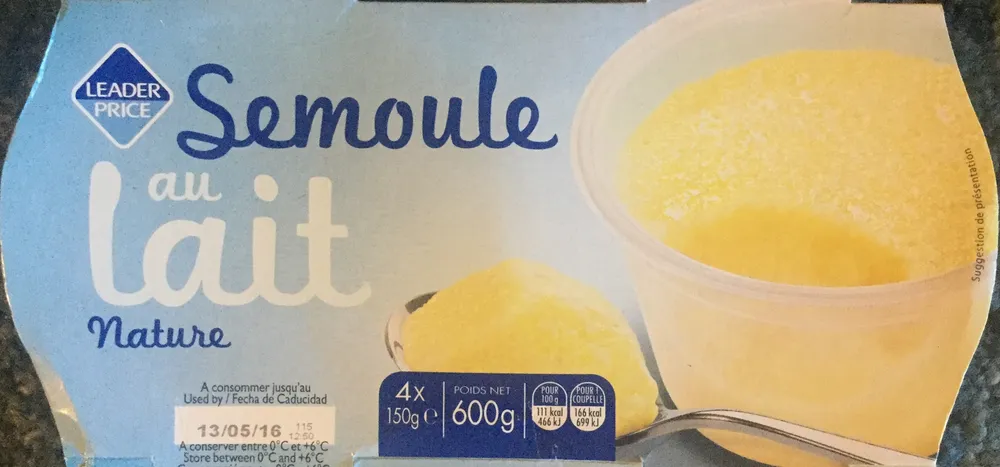 Semoule au lait nature