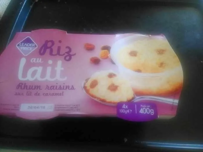 Riz au Lait Rhum Raisins sur Lit de Caramel