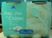 Petits pots de crème cuits au four Coco Leader Price