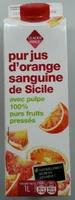 Pur jus d'orange sanguine de Sicile pressée avec pulpe
