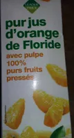 Pur jus d'orange de Floride pressée avec pulpe