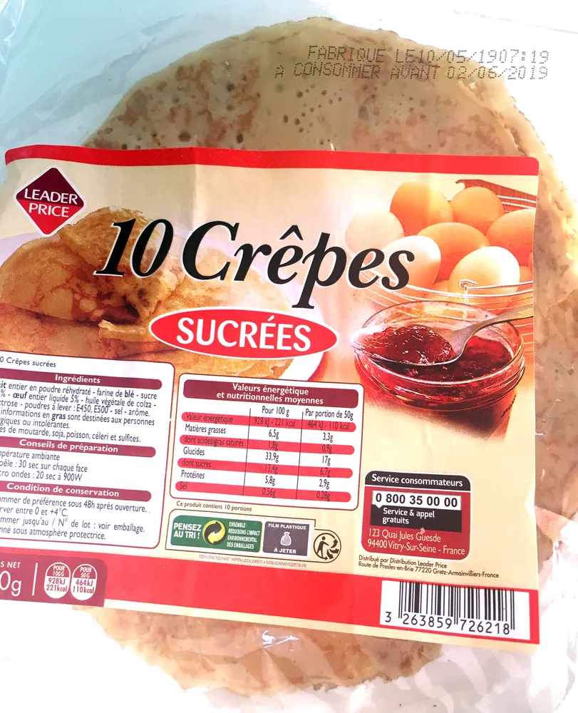 10 crêpes sucrées