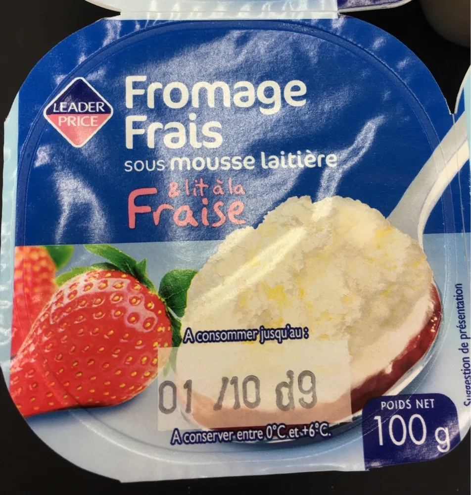 Fromage Frais Sous Mousse Laitiere A la Fraise