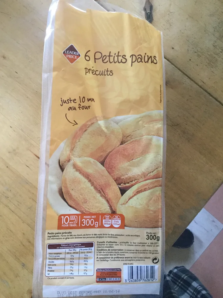 6 petits pains précuits