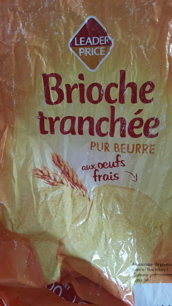 Brioche tranchée pur beurre aux oeufs frais