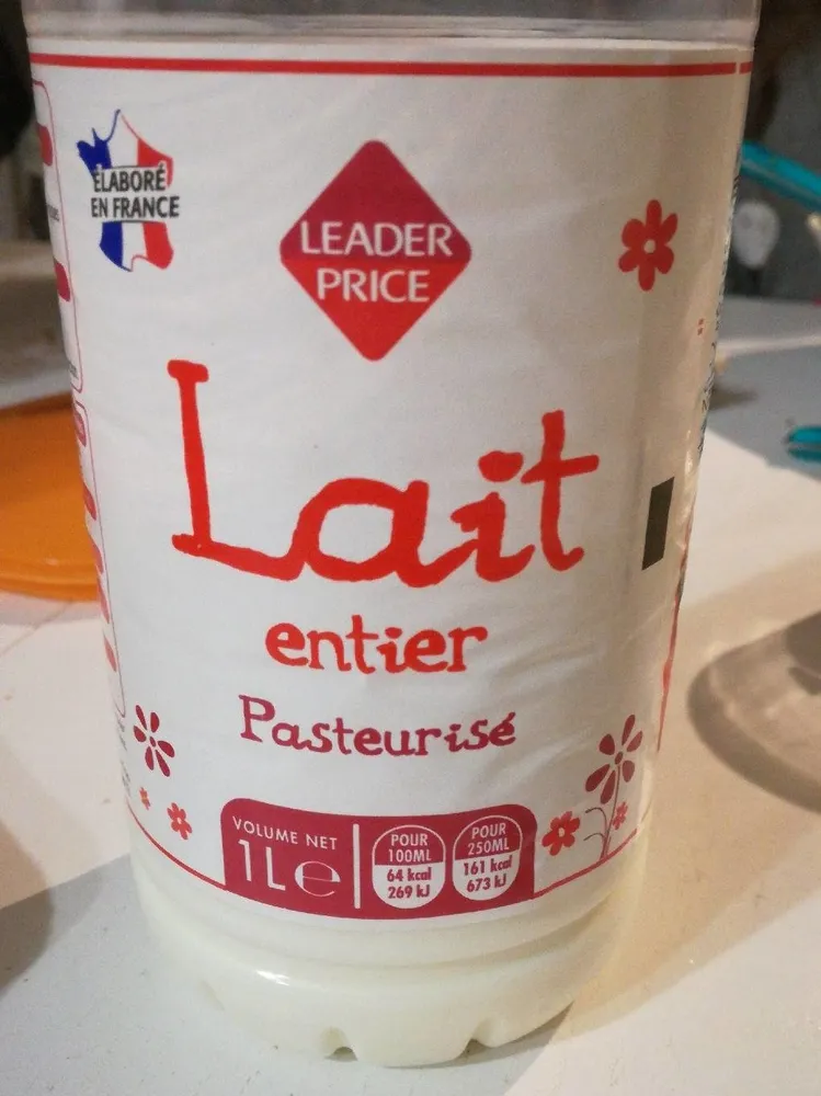 Lait entier pasteurisé